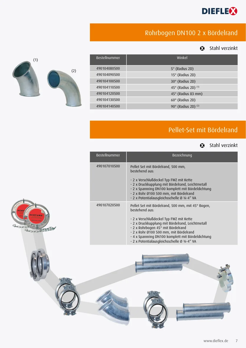 Rohrbogen DN100 2 x Bördelrand – Katalogseite 7